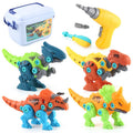 Set de Construcție 4 Dinozauri cu Bormașină Electrică - Poza 1