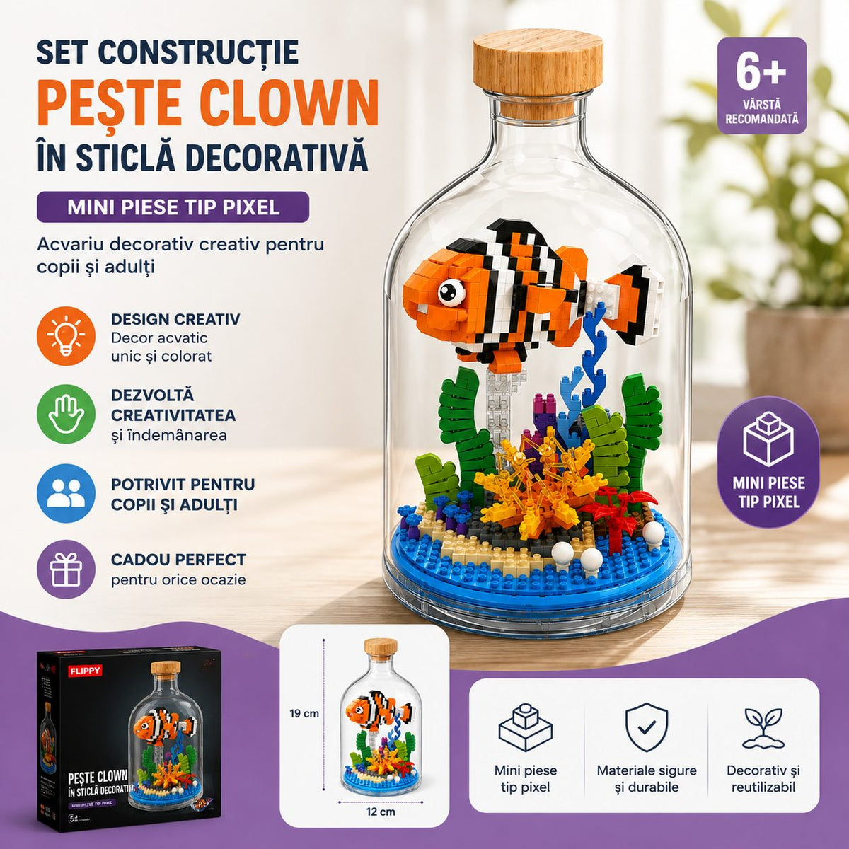 Set de Construit în Sticlă - Pește Clovn Acvariu - Poza 3