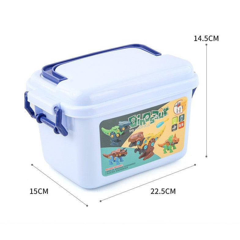 Set de Construcție 4 Dinozauri cu Bormașină Electrică - Poza 4