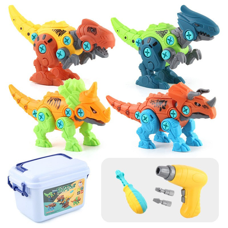 Set de Construcție 4 Dinozauri cu Bormașină Electrică - Poza 12