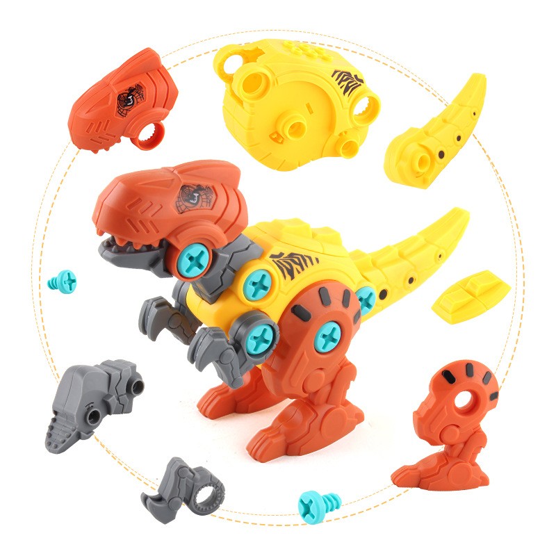 Set de Construcție 4 Dinozauri cu Bormașină Electrică - Poza 15
