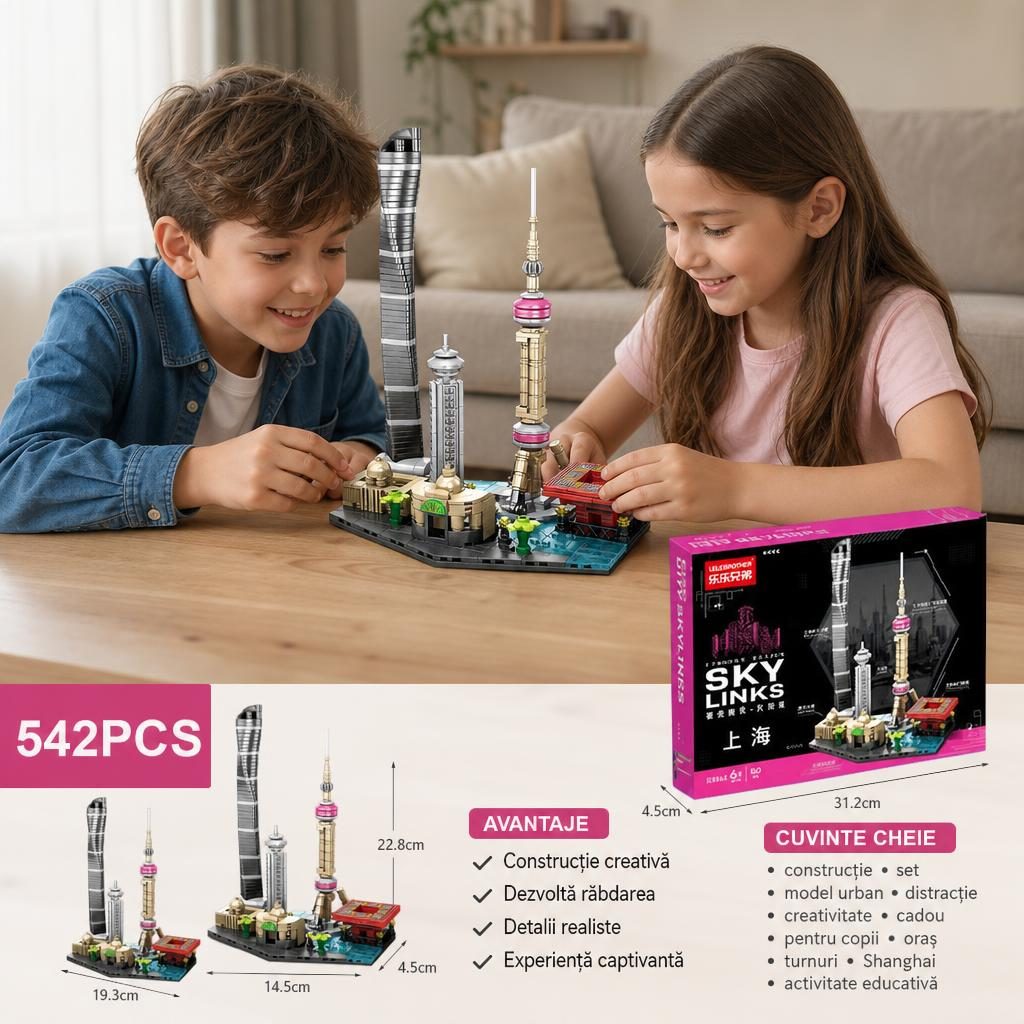 Set de Construcție Guangzhou Sky Links (595 piese) - Poza 8