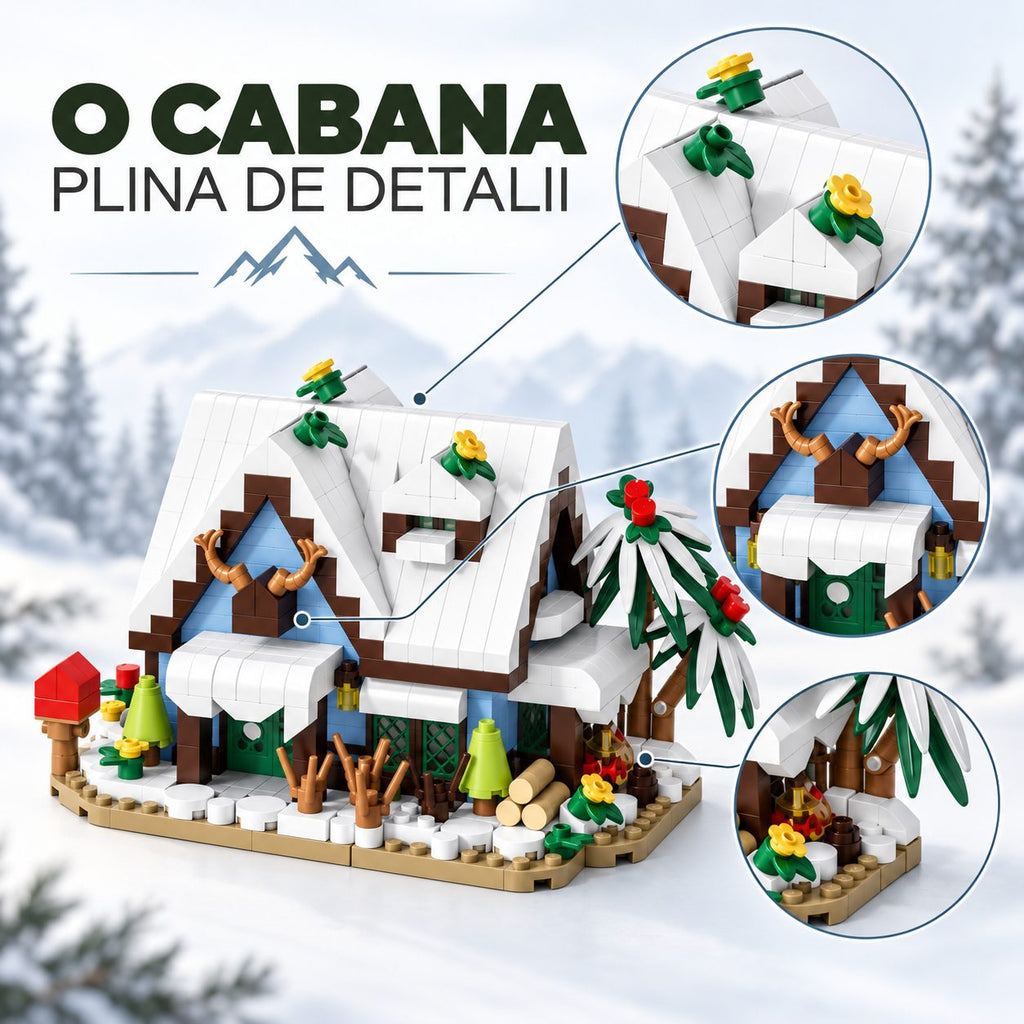 Set de Construcție Căsuță - Cabana de Iarnă (524 piese) - Poza 4
