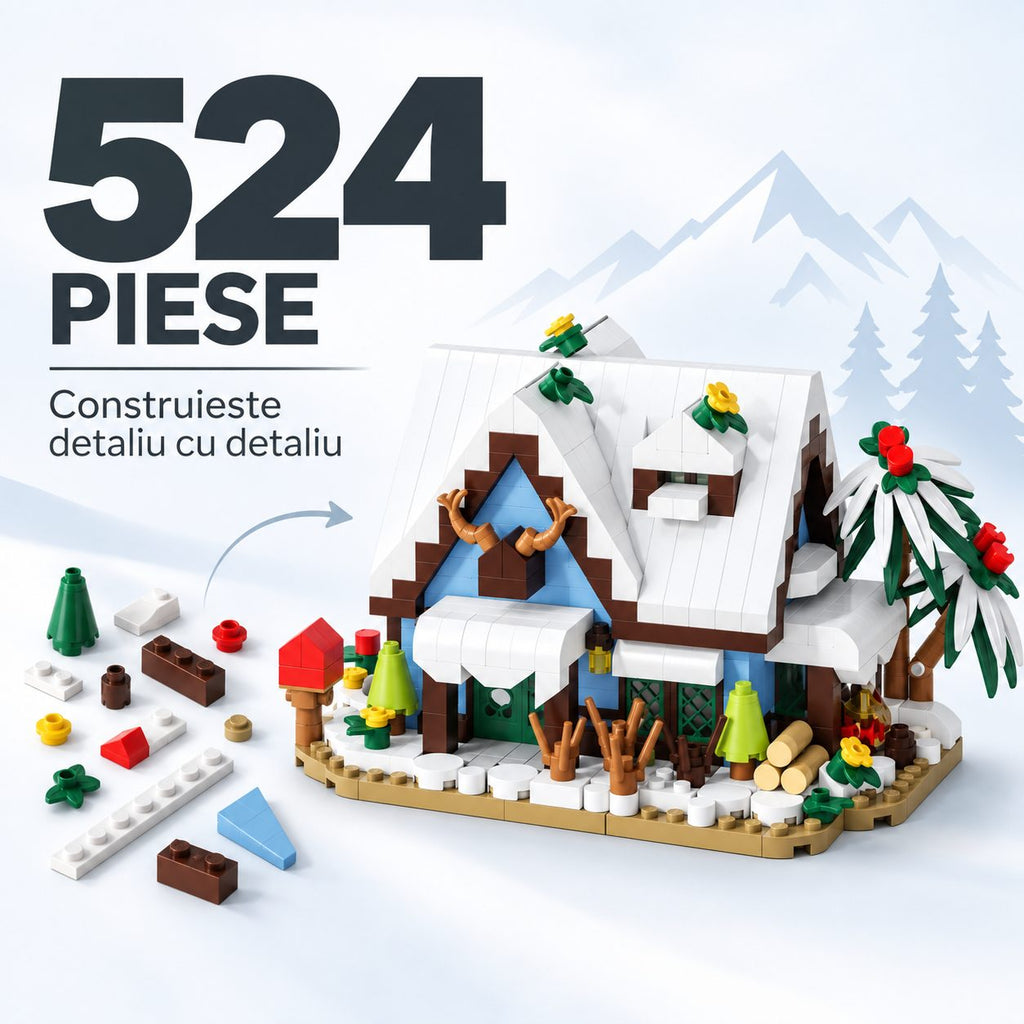 Set de Construcție Căsuță - Cabana de Iarnă (524 piese) - Poza 3