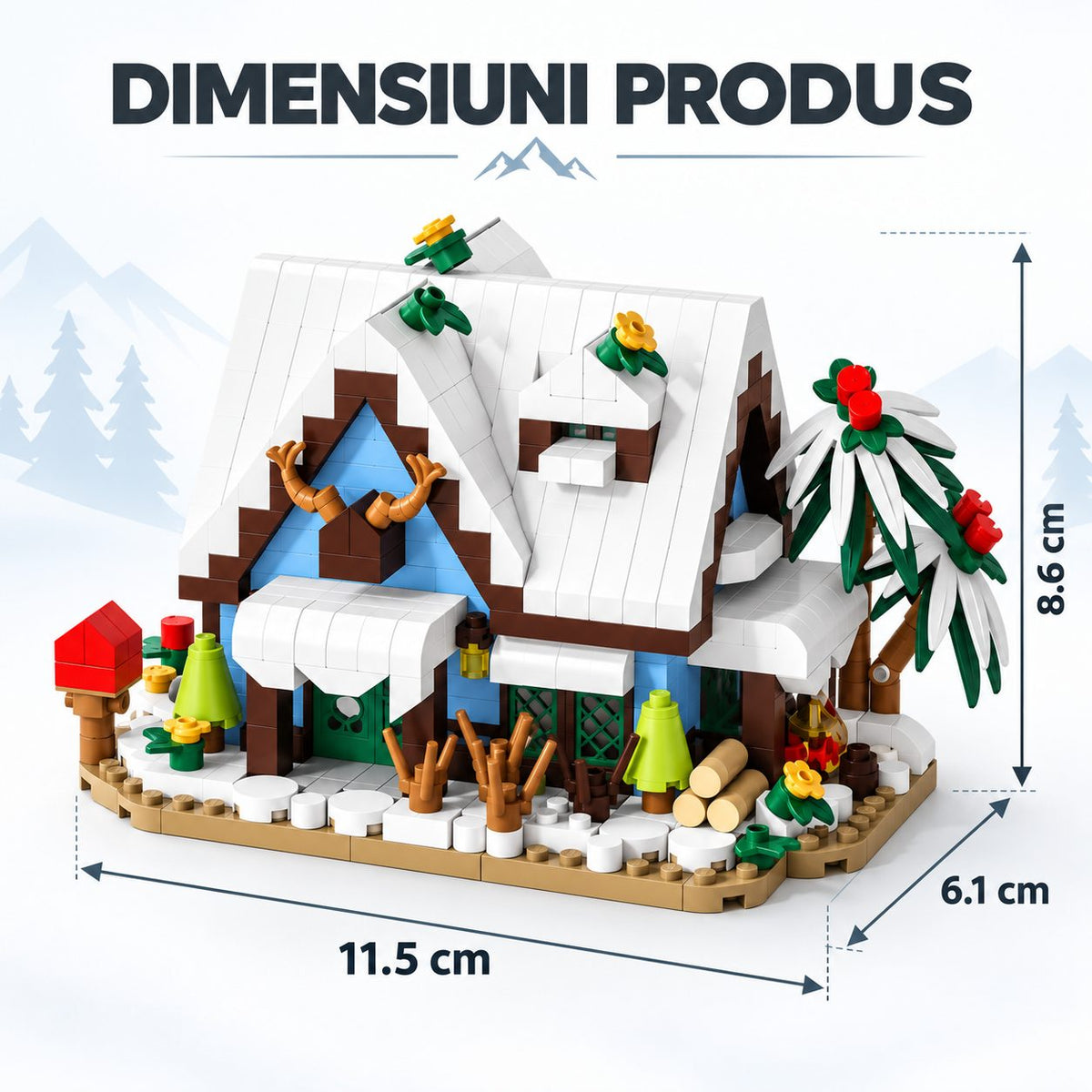 Set de Construcție Căsuță - Cabana de Iarnă (524 piese) - Poza 5