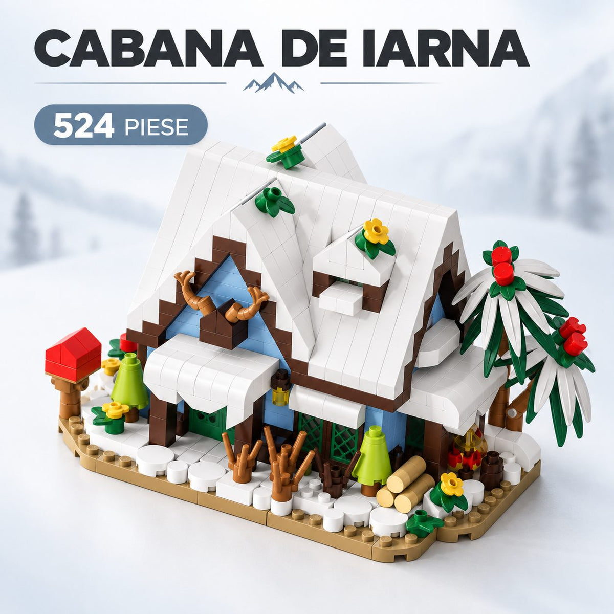 Set de Construcție Căsuță - Cabana de Iarnă (524 piese) - Poza 9