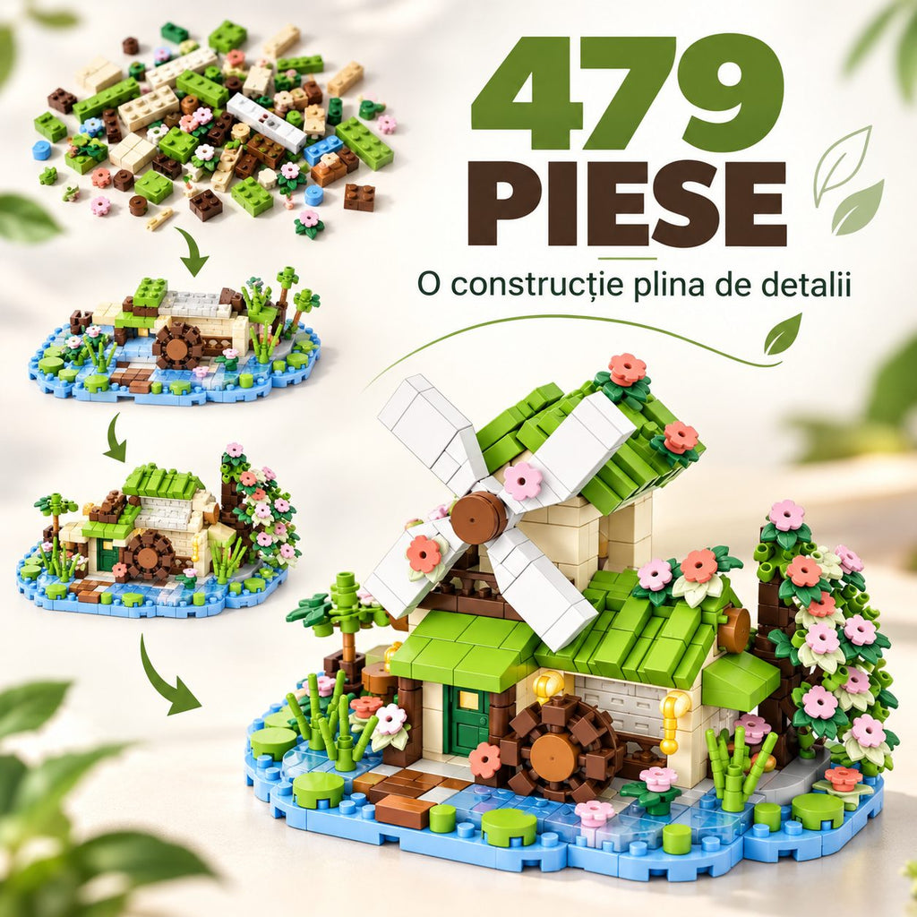 Set de Construcție Căsuță cu Moară de Vânt (479 piese) - Poza 4