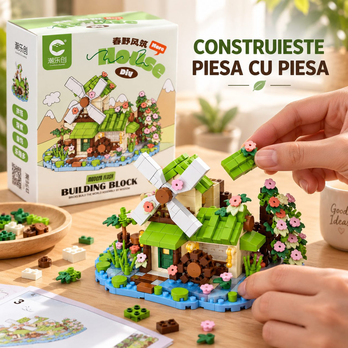 Set de Construcție Căsuță cu Moară de Vânt (479 piese) - Poza 8