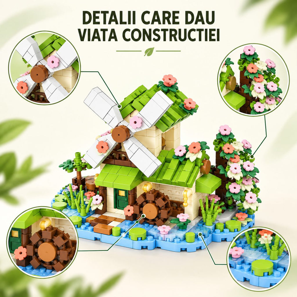 Set de Construcție Căsuță cu Moară de Vânt (479 piese) - Poza 3