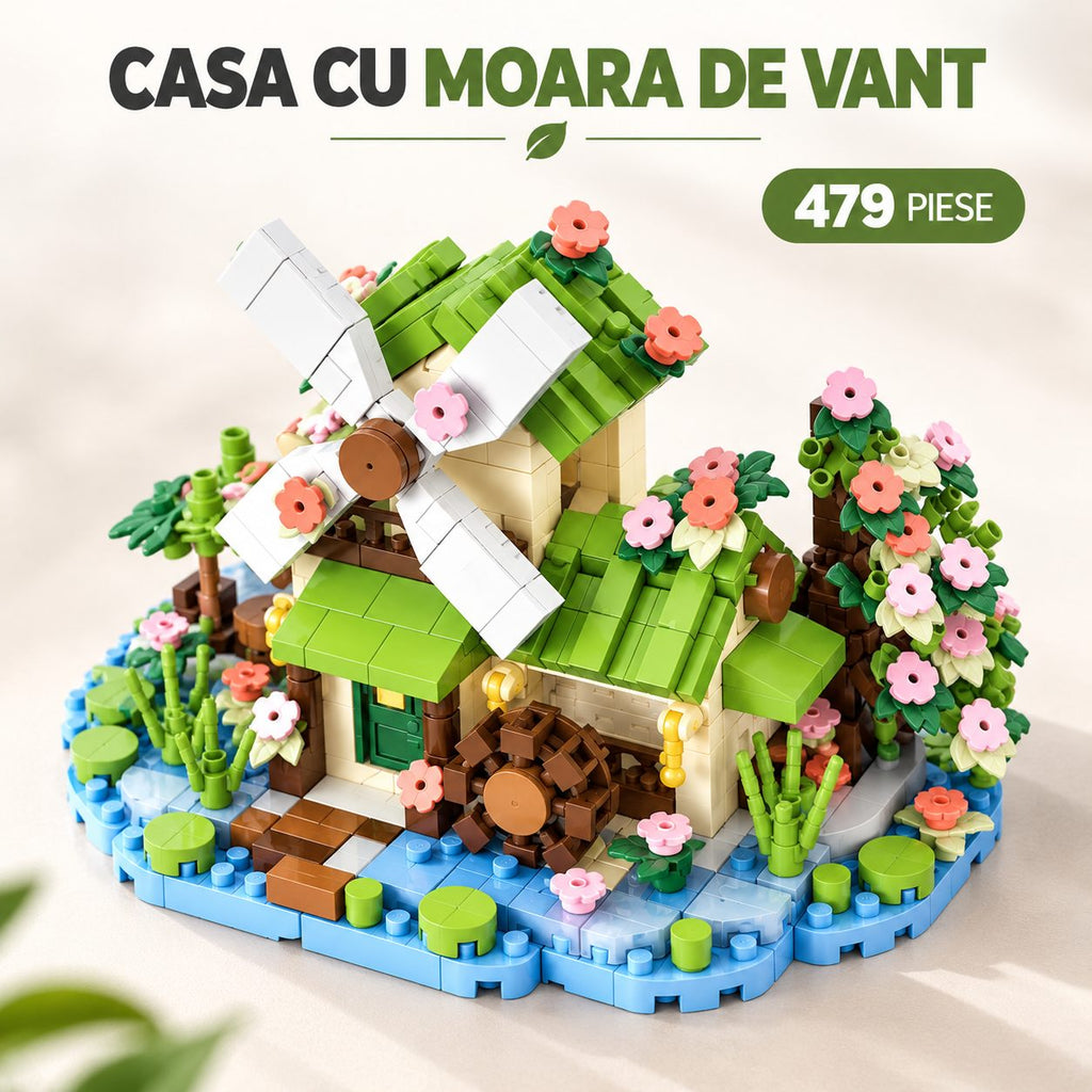 Set de Construcție Căsuță cu Moară de Vânt (479 piese) - Poza 6