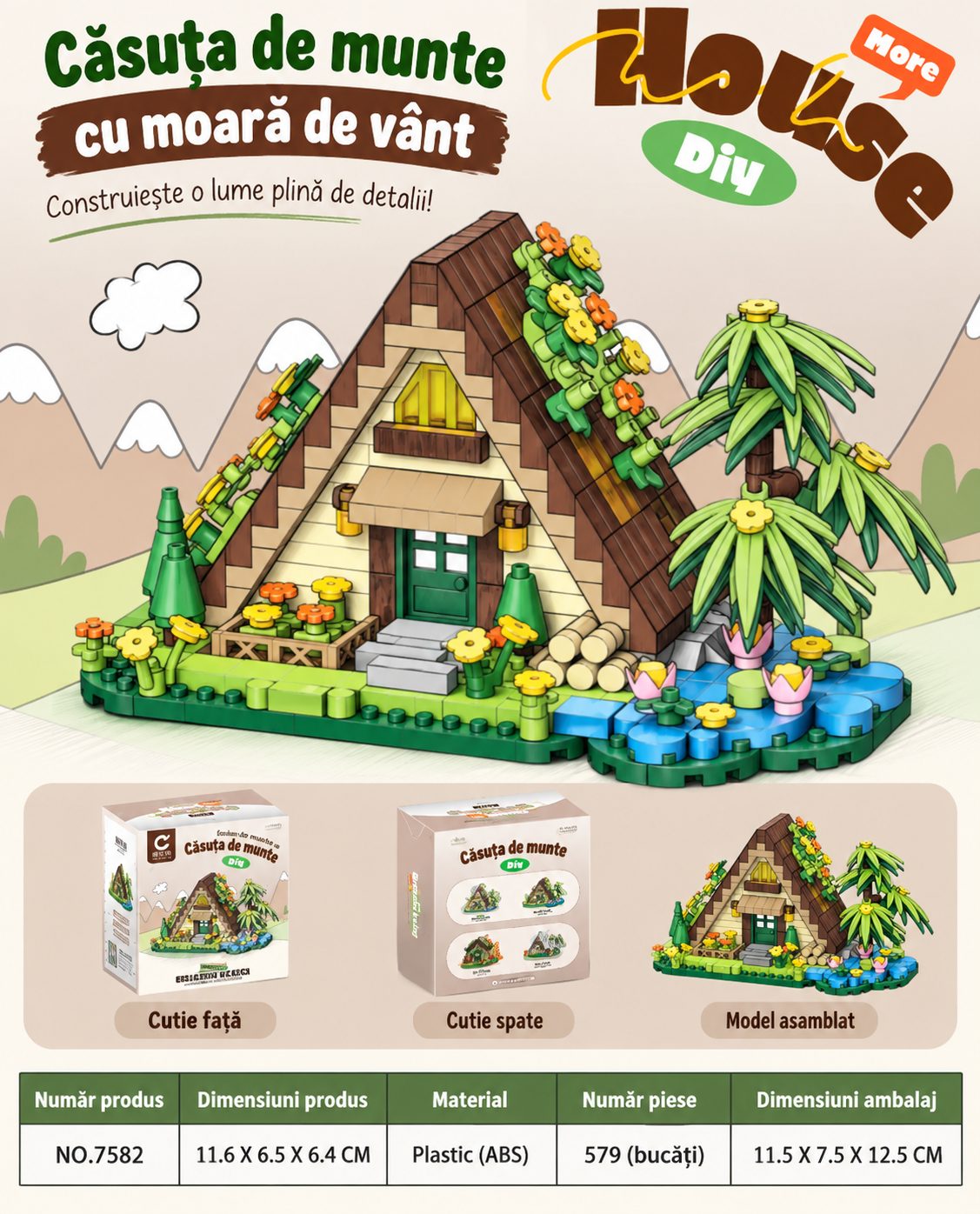 Set de Construcție Căsuță - Casa la Munte (579 piese) - Poza 10