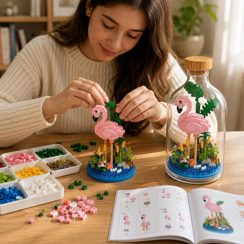 Set de Construit în Sticlă - Flamingo (485 piese) - Poza 5