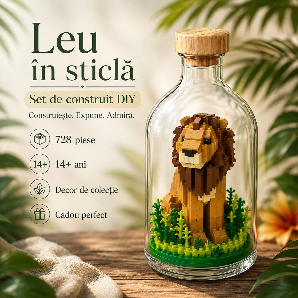 Set de Construit în Sticlă - Leu (728 piese) - Poza 4