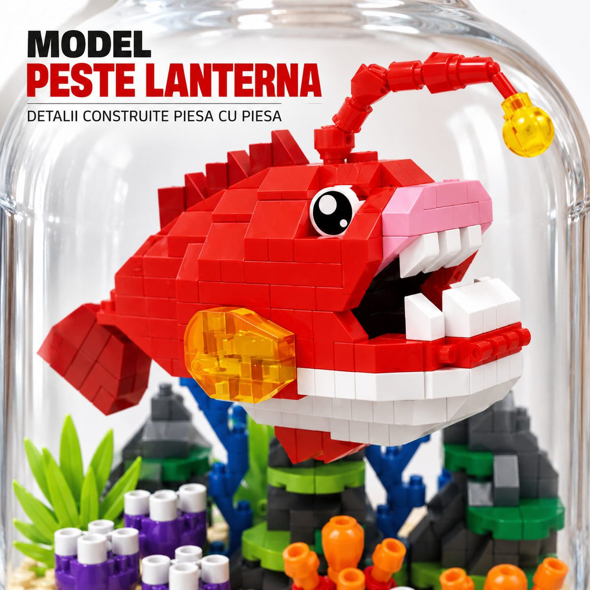 Set de Construit în Sticlă - Pește Lanternă (500 piese) - Poza 6