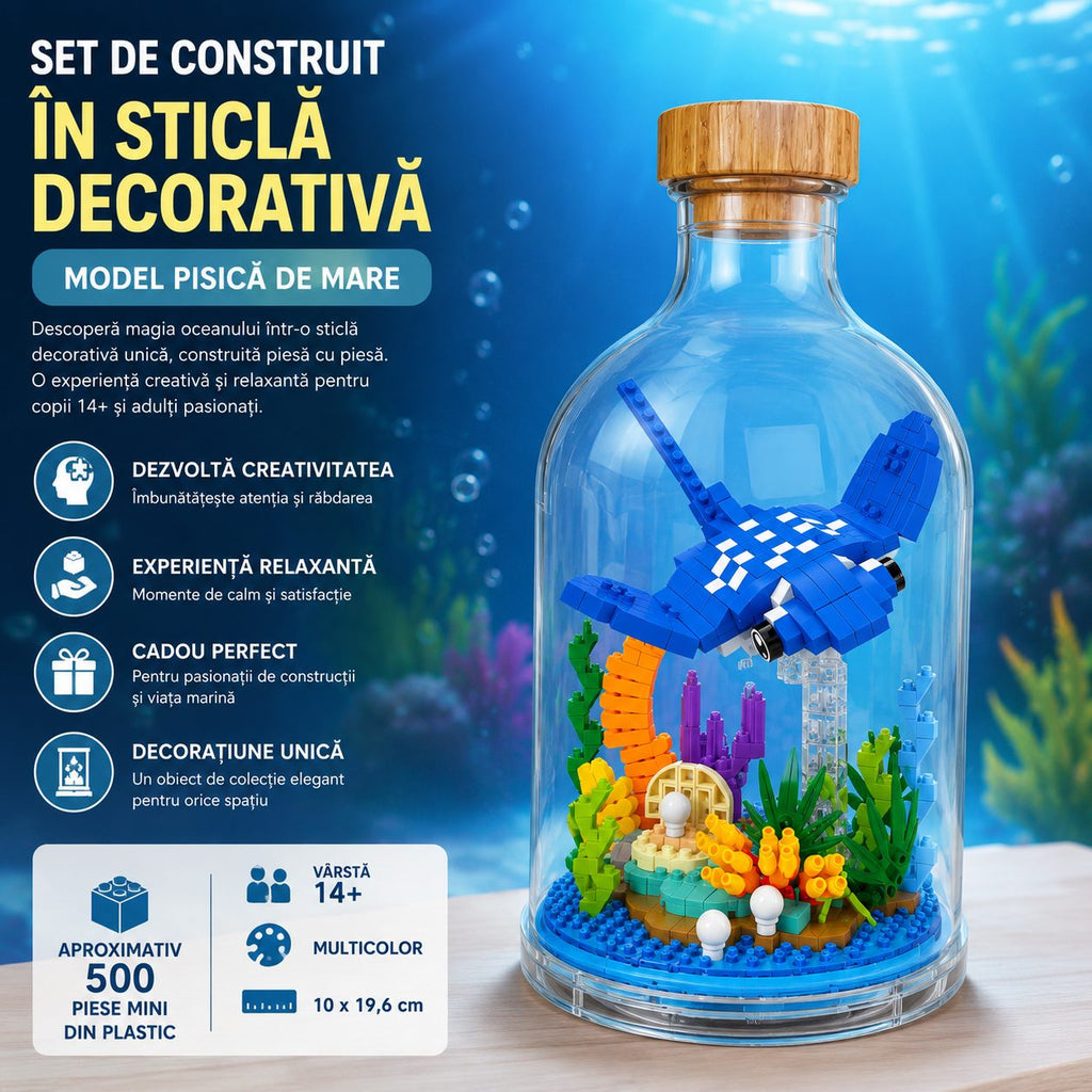 Set de Construit în Sticlă - Pisică de Mare (500 piese) - Poza 5