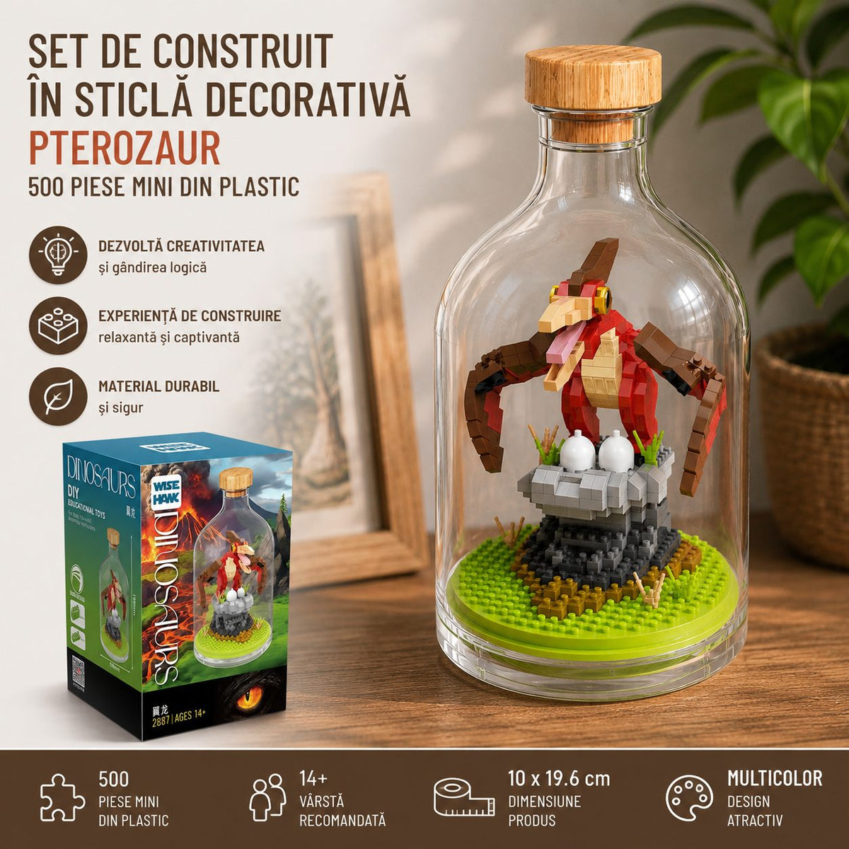 Set de Construit în Sticlă - Pterozaur (500 piese) - Poza 3