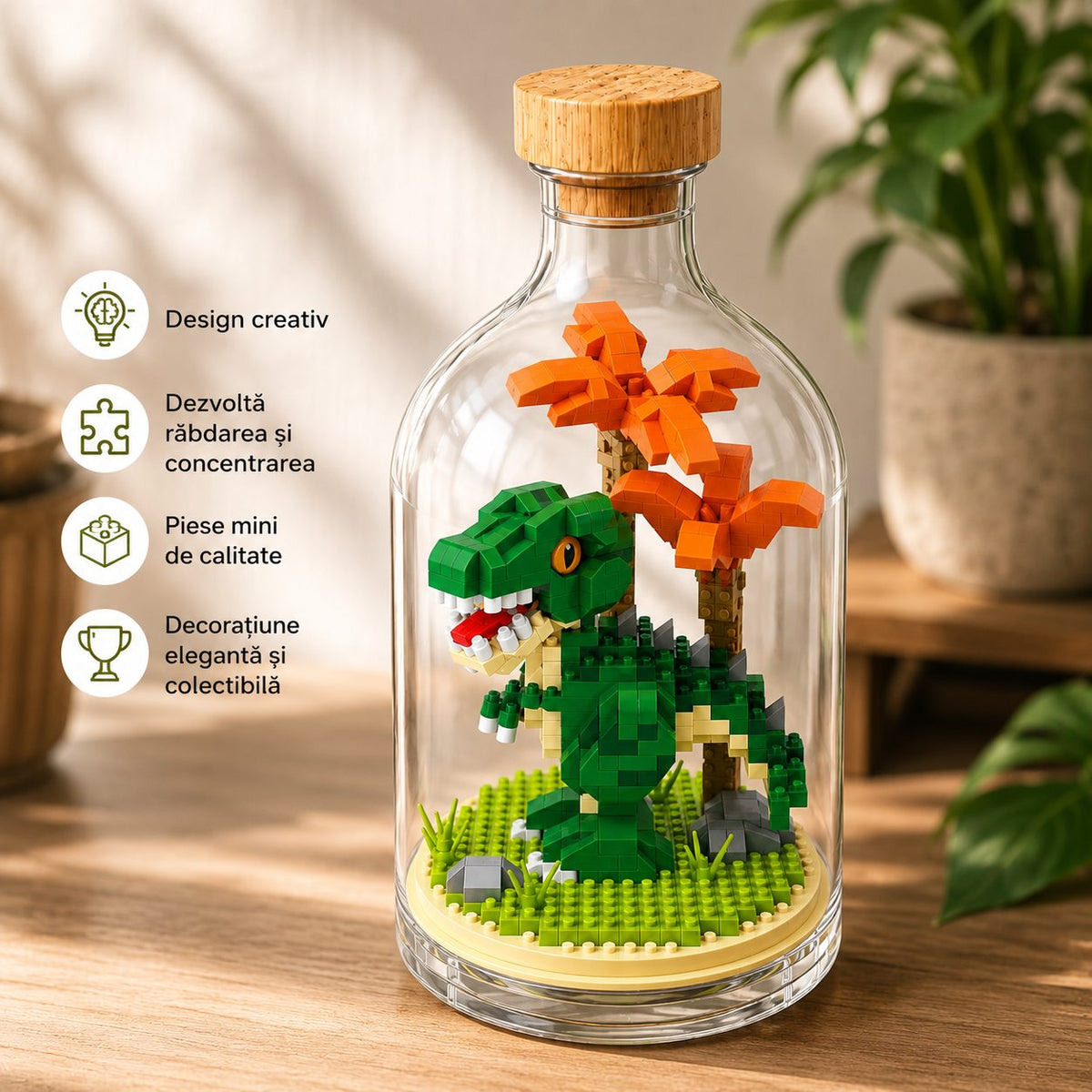 Set de Construit în Sticlă - T-Rex Dinozaur (500 piese) - Poza 4