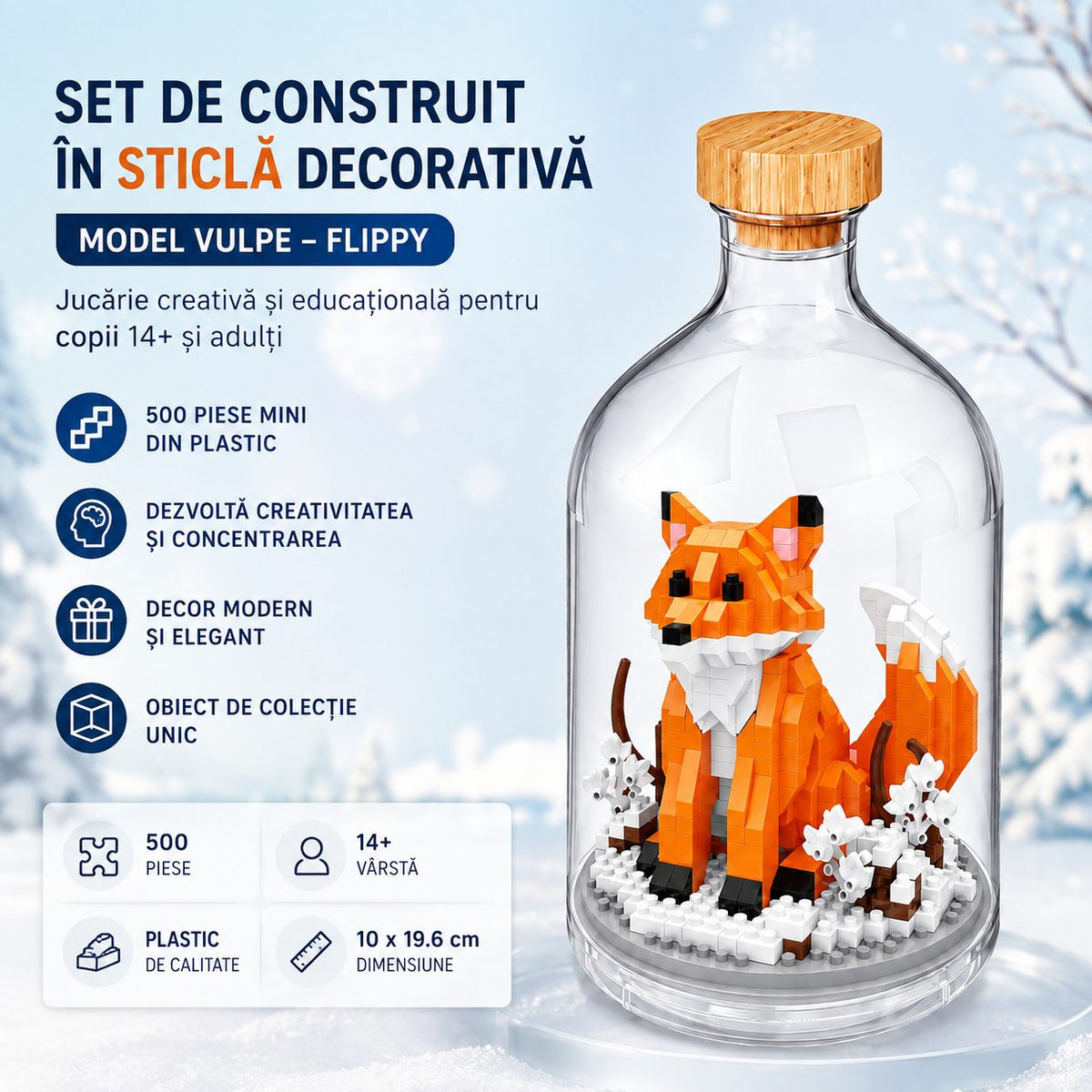 Set de Construit în Sticlă - Vulpe (500 piese) - Poza 3