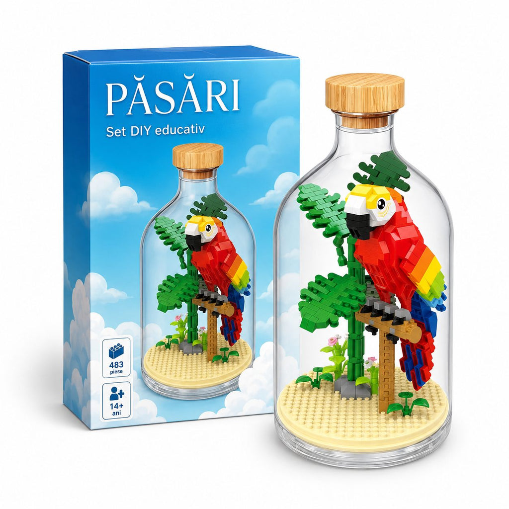 Set de Construit în Sticlă - Papagal (483 piese) - Poza 4
