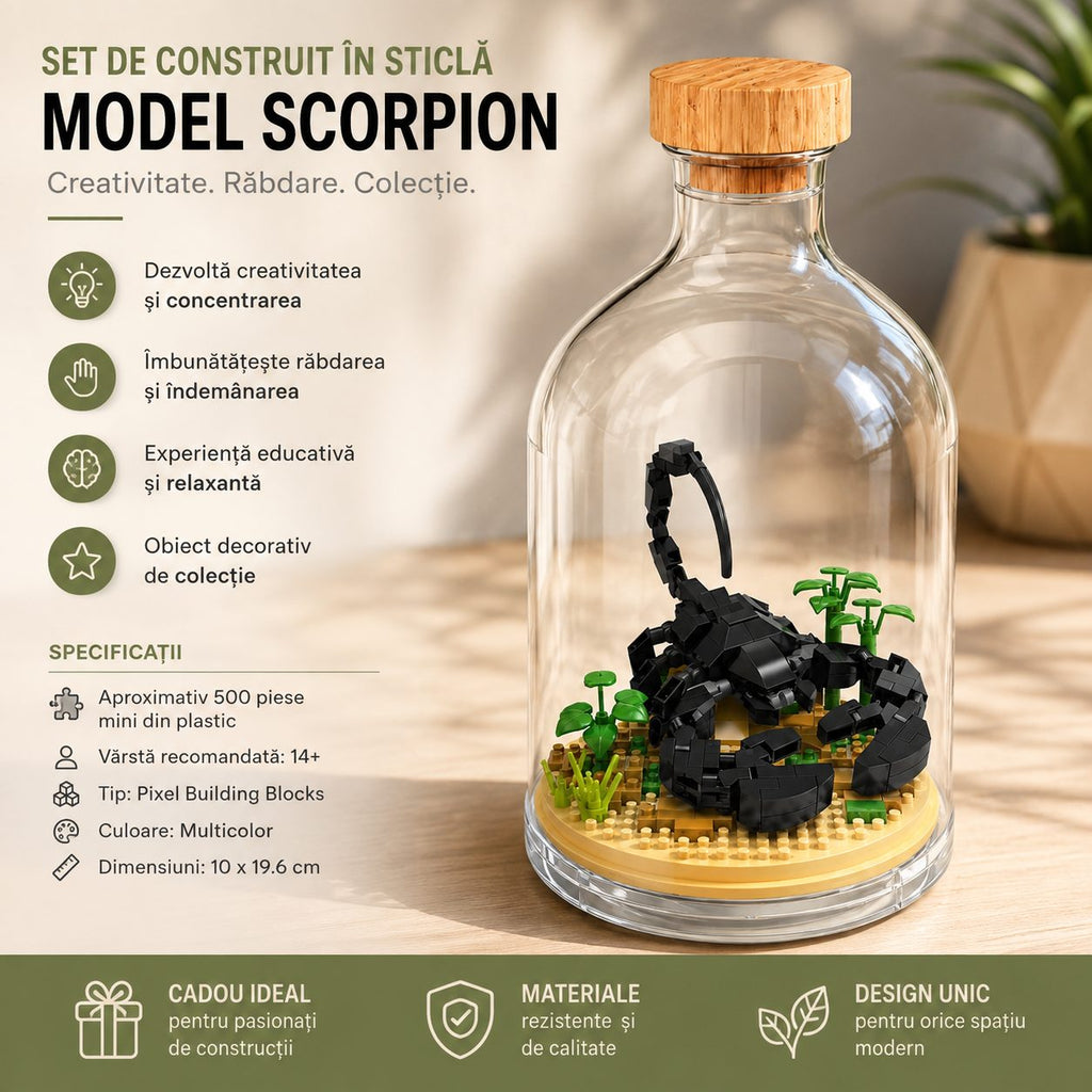 Set de Construit în Sticlă - Scorpion (500 piese) - Poza 5